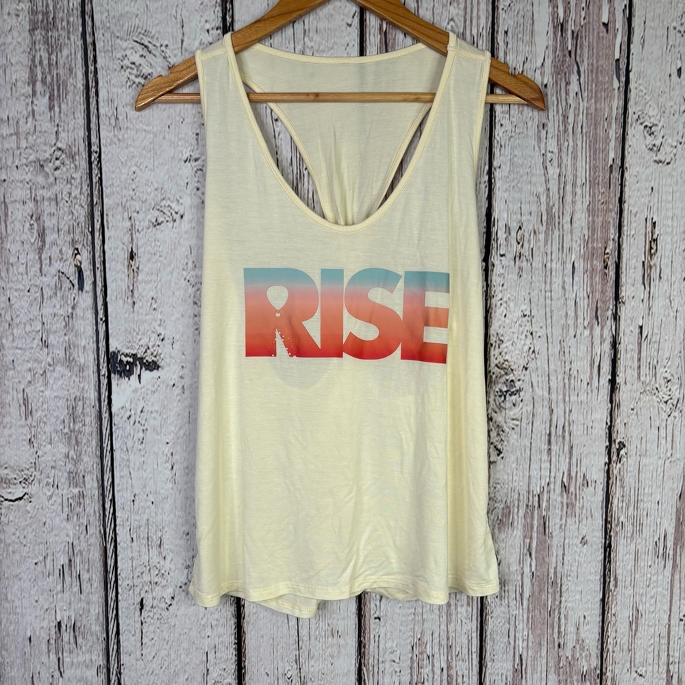 ZYIA Butter Mint Yellow Rose Tank Large (Based on Measurements) Twist Back Style